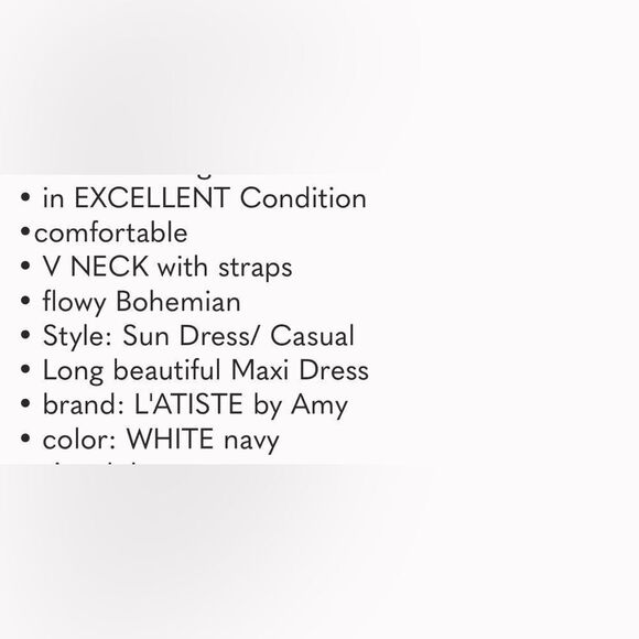 L'ATISTE White Tiered Sundress Maxi Halter Embroidered Sequins Bohemian Pearls - Picture 10 of 17